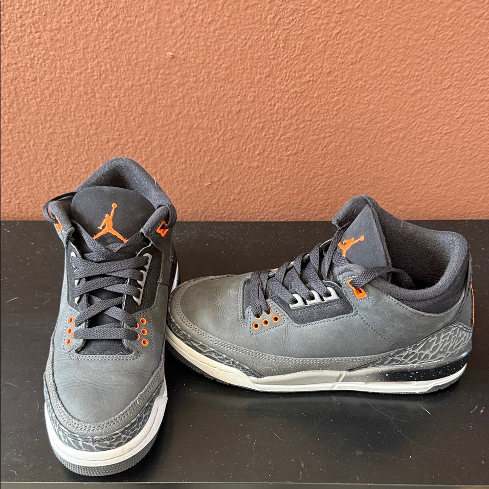 Jordan Gray and Orange Sneakers